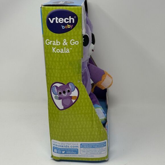VTech Grab & Go Koala Clip On Stroller Car Toy Audio Visual Plush Infants New - Picture 6 of 8
